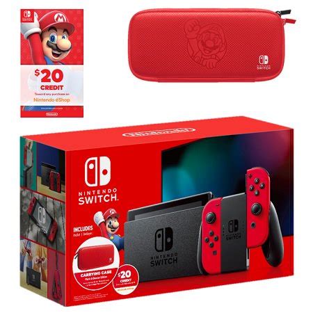 Nintendo Switch Bundle w/Mario Red Joy-Con + $20 Nintendo eShop Credit - Kids Activities ...