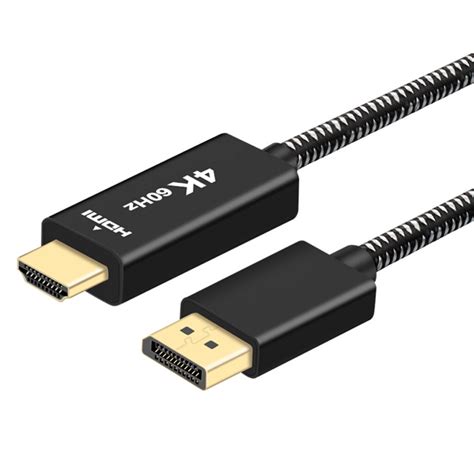 4K DisplayPort to HDMI Adapter Cable 6.6ft, DisplayPort (DP) to HDMI Cable 4K 60Hz UHD High ...