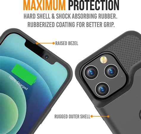 Slim Portable Battery Case for iPhone 13 Pro Max and 12 Pro Max in ...