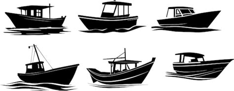 Premium Vector | Boat vector silhouette illustration 2