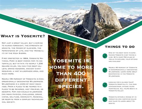 Yosemite Brochure by elliecrosswell - Issuu