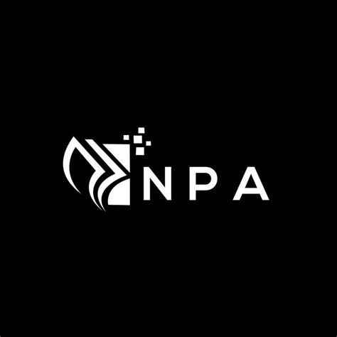 NPA credit repair accounting logo design on BLACK background. NPA creative initials Growth graph ...