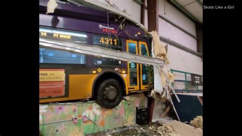 Metro bus crashes into indoor skatepark in Seattle | king5.com