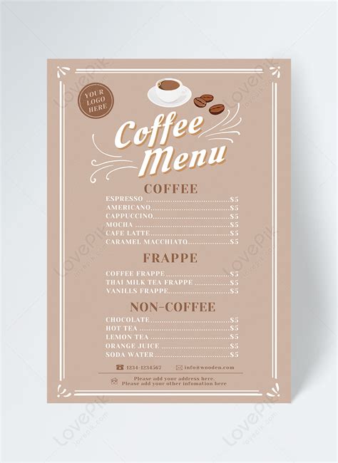 Mẫu Thiết Kế Menu Quán Cà Phê Retro Với Thiết Kế Chuyên Nghiệp