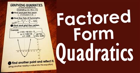 Scaffolded Math and Science: Graphing Factored Form Quadratic Functions