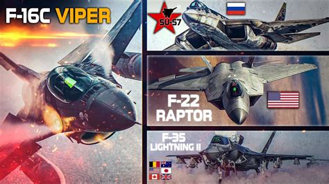 F-16 Viper Vs 5th Gen F-22 Raptor + F-35 Lightning + Su-57 | Digital Combat Simulator | DCS ...