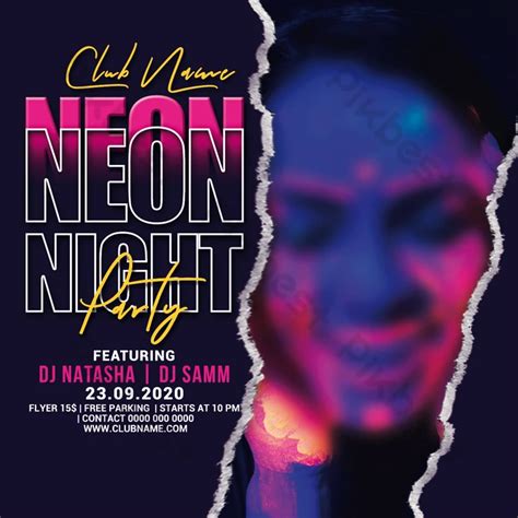 Neon Night Party Flyer | PSD Free Download - Pikbest
