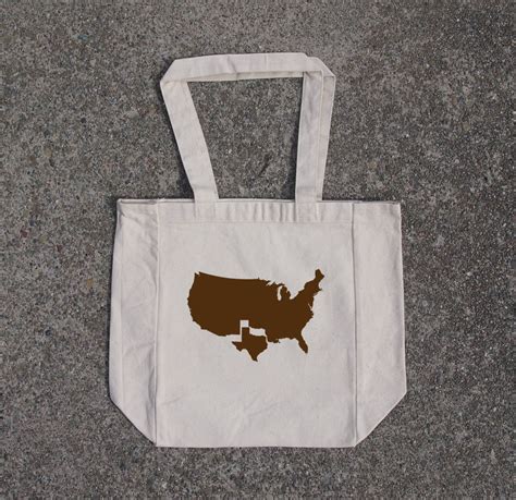 Texas Cotton Canvas Natural Tote Bag - Etsy