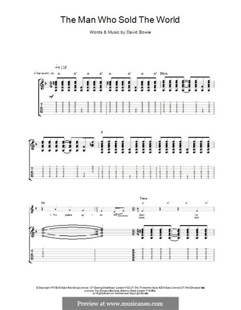 The Man Who Sold the World (Nirvana) by D. Bowie - sheet music on MusicaNeo