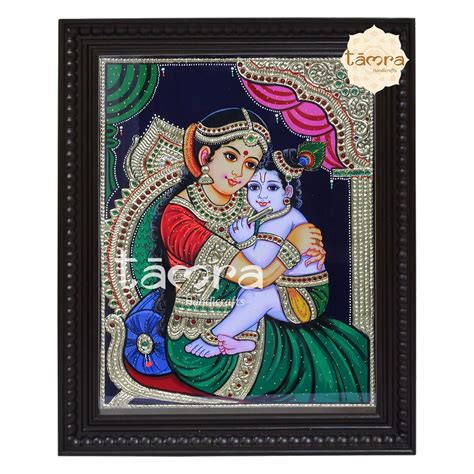 Tanjore Painting - Yashoda Krishna - Tamra Handicrafts