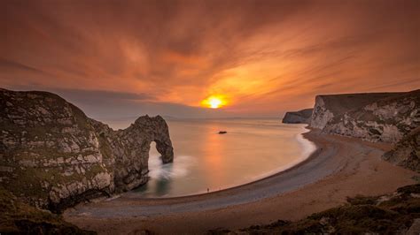 Sunset at Durdle Door in Dorset