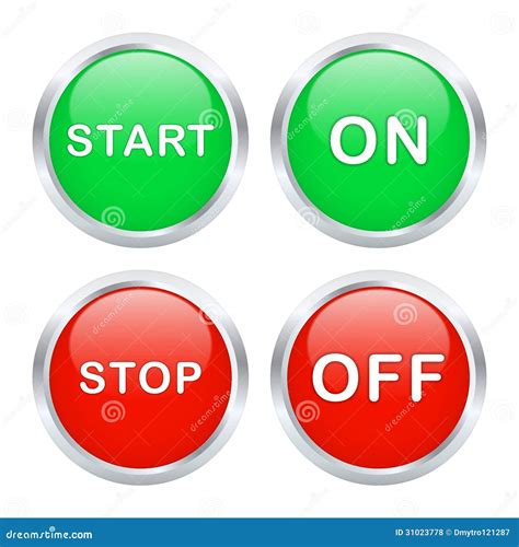 Start and stop buttons. stock vector. Illustration of activate - 31023778