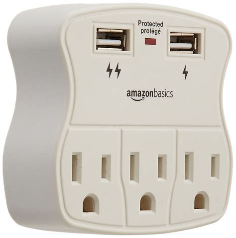 Amazon Basics 3-Outlet Surge Protector with 2 USB Ports - Booming Trends