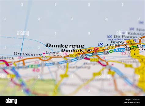 Dunkirk and surrounding areas Shown on a Geography map or road map ...