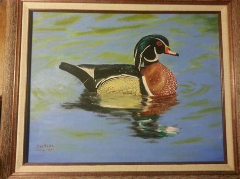 Reflection of a wood duck. Oil painting. | Painting, Oil painting, Wood ducks