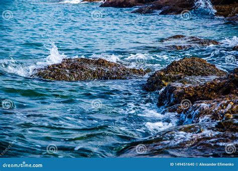 Ocean Waves Breaking on the Rocks on the Shore Stock Photo - Image of ...