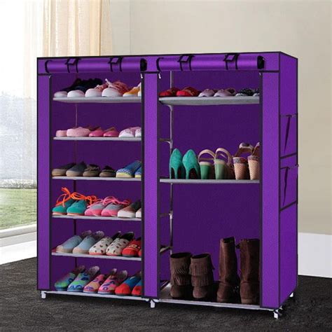 Ktaxon 2 Rows 9 Lattices Shoe Storage Cabinet 6 Tiers Shoe Rack Shoe Shelf Shoe Tower Stand ...