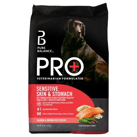 Pure Balance Pro+ Sensitive Skin and Stomach Dog Food, Salmon & Brown Rice Recipe, 16 lbs ...