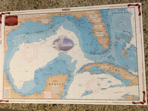 Waterproof Charts Map Caribbean Sea & Gulf of Mexico Nautical Marine ...