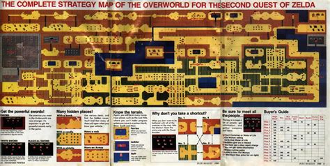 rare map of the 2nd quest in the original Legend of Zelda for NES : gaming