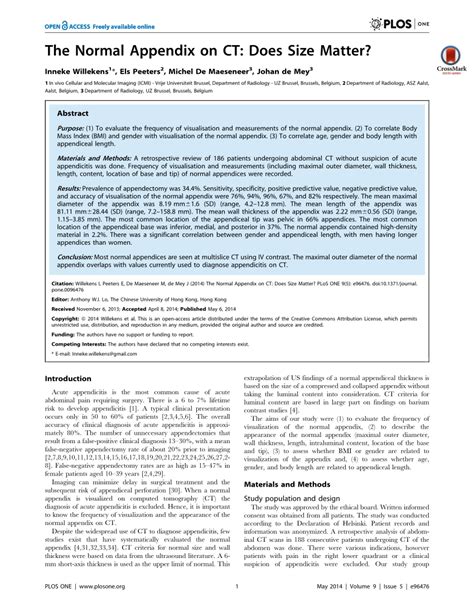 (PDF) The Normal Appendix on CT: Does Size Matter?