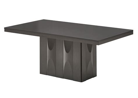 Voight Modern 71" Rectangular Pedestal Dining Table, Gray Wood ...