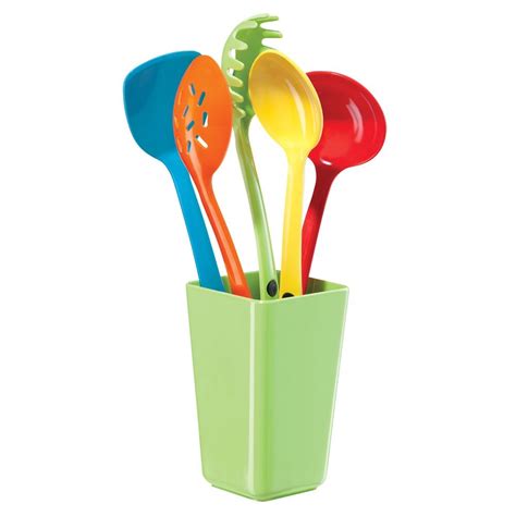 Colorful Utensil Set With Holder. | Kitchen gizmos, Happy kitchen