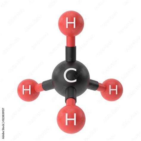 CH4 , Methane chemical formula. 3D chemical structure. Stock ...