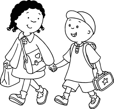 Caillou Clementine Coloring Page | Wecoloringpage.com