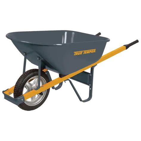 True Temper Wheelbarrow 6-Cu-Ft W/ Steel Handles Flat Tire 711181557565 | eBay