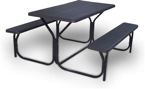 Buy CHEFQ All Weather Outdoor Picnic Table with Two Benches and Sturdy ...