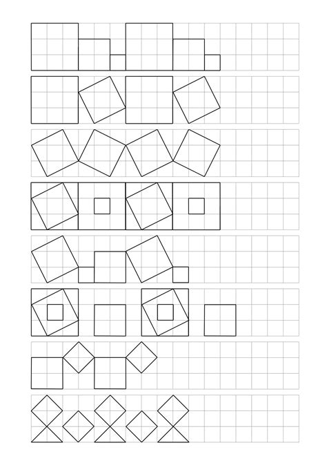 Geometric Shape Copy Grid Worksheet 5 | Free Printable Puzzle Games