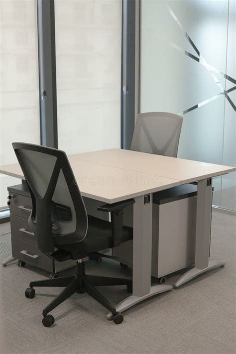 Empty Office Table with Two Chairs. Vacancy for New Employees Stock Image - Image of financial ...