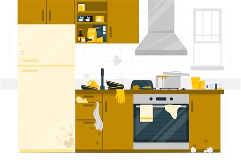 Free Vector | Messy kitchen concept illustration