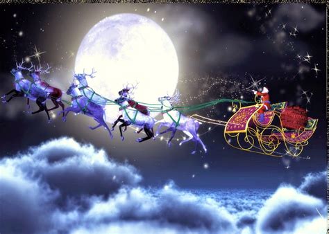 Christmas Pictures, Christmas Art, Santa Art, Sky Images, Reindeer And Sleigh, Clause, Santa ...