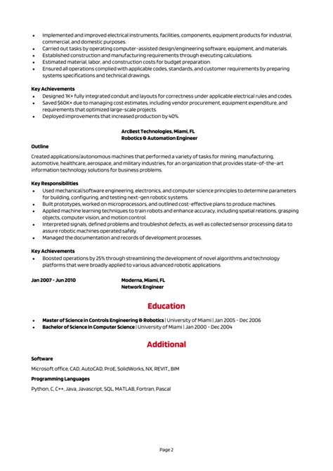 Controls Engineer resume example + guide [Get a top job]