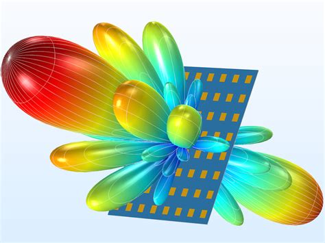 Model of a slot-coupled microstrip patch antenna array synthesizer. | Antennas, Comsol ...