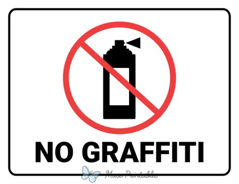 Printable No Graffiti Sign