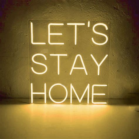 LET'S STAY HOME Neon Sign Home Decoration Wall Hangings - Etsy