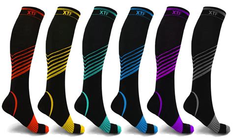 Extreme Fit High Sport Knee High Compression Socks for Men and Women, 6 Pack - Walmart.com