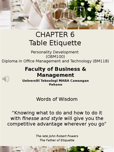 Table Etiquette | PDF | Etiquette | Learning