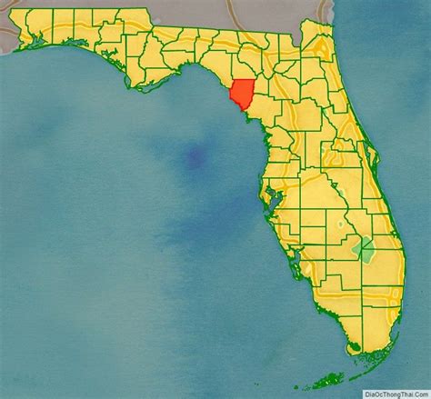 Dixie County location map in Florida State. Bay County Florida, Manatee County Florida, Pinellas ...