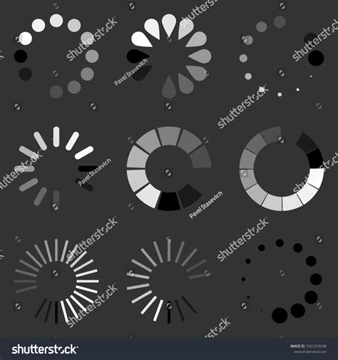 Loading Circle Icon Set Vector Illustration Stock Vector (Royalty Free) 1261310338 | Shutterstock