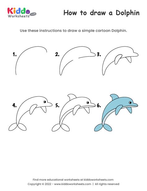 How To Draw A Dolphin Step By Step For Kids