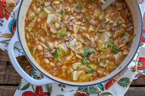 Mexican White Bean and Cabbage Soup - Barefeet in the Kitchen