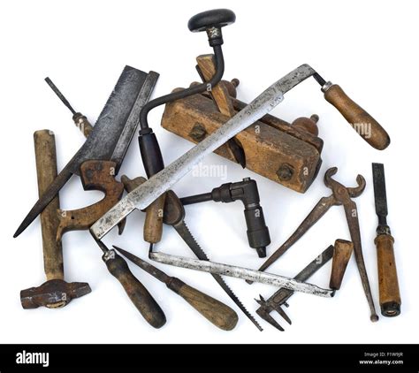 Pile of Old Carpenter Tools Stock Photo - Alamy