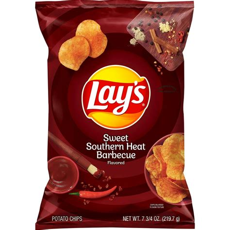 Lay's Potato Chips, Sweet Southern Heat Barbecue Flavor, 7.75 oz Bag - Walmart.com - Walmart.com