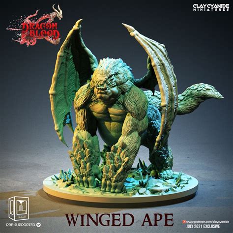 Winged Ape Miniature pathfinder DND 5E Savage Worlds - Etsy