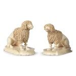 A PAIR OF SMALL WHITE POTTERY FIGURES OF POODLES , LATE 19TH CENTURY | Mario Buatta: Prince of ...
