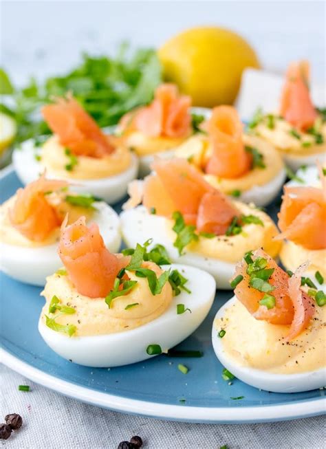 Try Our Low-Carb Smoked Salmon Deviled Eggs Recipe! - Brit + Co